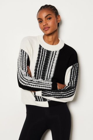 Pull en laine Abstract Poetry - Blanc et noir