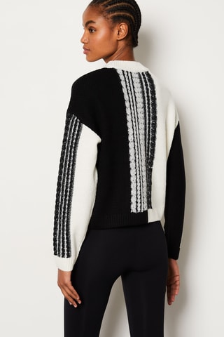 Pull en laine Abstract Poetry - Blanc et noir