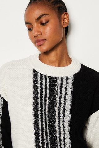 Pull en laine Abstract Poetry - Blanc et noir