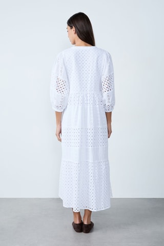 Robe midi en broderie anglaise Mordern Gypset - Blanc