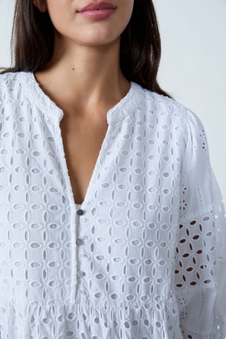 Robe midi en broderie anglaise Mordern Gypset - Blanc