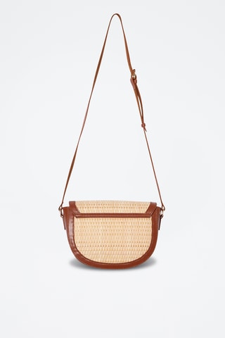 Sac bandoulière en cuir Vintage St Tropez - Marron et écru