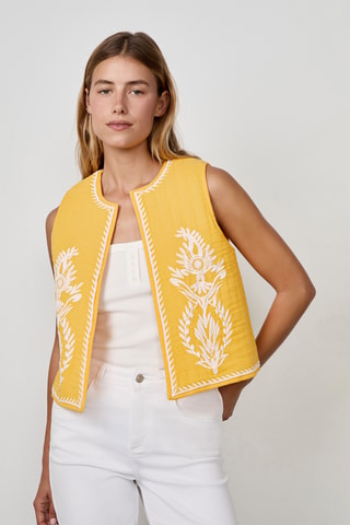 Gilet sans manches Craty Retreat - Jaune et blanc