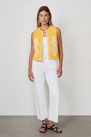 Gilet sans manches Craty Retreat - Jaune et blanc