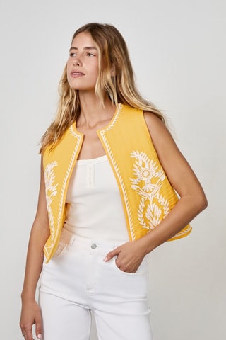 Gilet sans manches Craty Retreat - Jaune et blanc