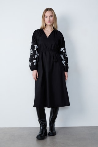 Robe midi Afternoon light - Noir