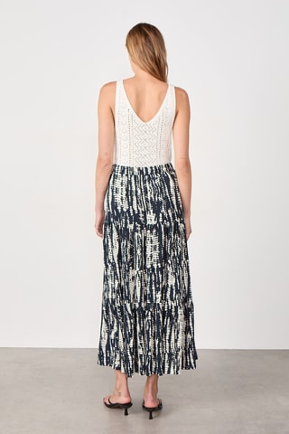 Jupe longue Coastal Cowgirl - Bleu nuit et écru