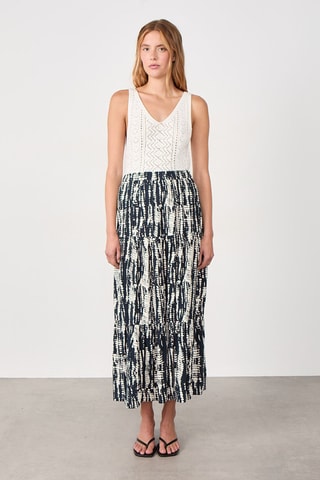 Jupe longue Coastal Cowgirl - Bleu nuit et écru
