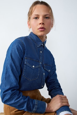 Chemisier en jean Cowboy - Bleu foncé