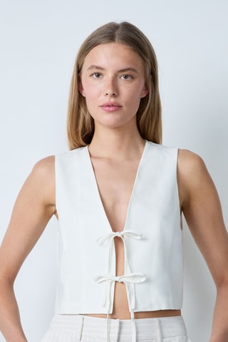 Top en lin Vintage St Tropez - Blanc