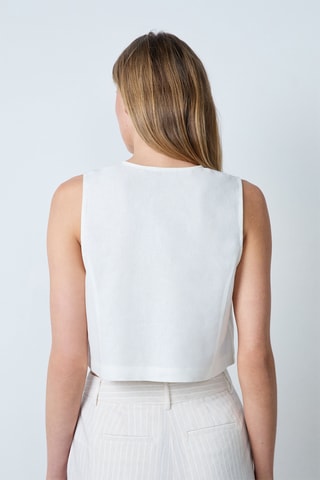 Top en lin Vintage St Tropez - Blanc