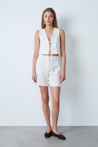 Top en lin Vintage St Tropez - Blanc