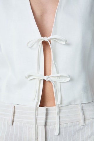 Top en lin Vintage St Tropez - Blanc