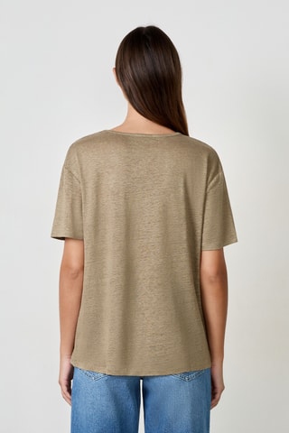 T-shirt en lin Essentiel - Kaki