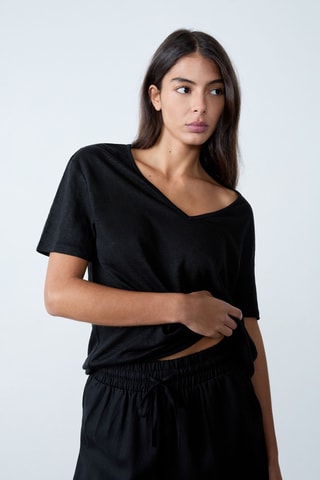 T-shirt en lin Modern Feminity - Noir