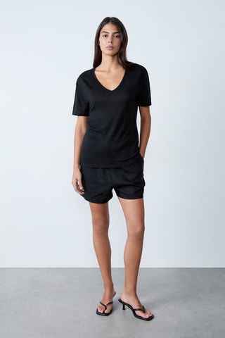T-shirt en lin Modern Feminity - Noir