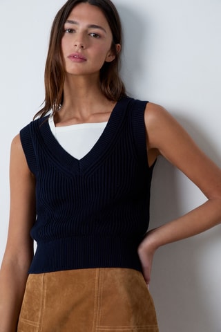 Gilet sans manches Essentiel - Bleu marine