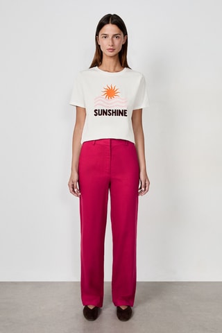 Pantalon en lin Vintage St Tropez - Rouge