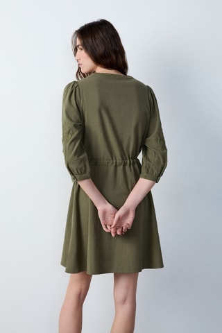 Robe patineuse Marche Aux Fleurs - Vert olive
