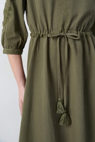 Robe patineuse Marche Aux Fleurs - Vert olive