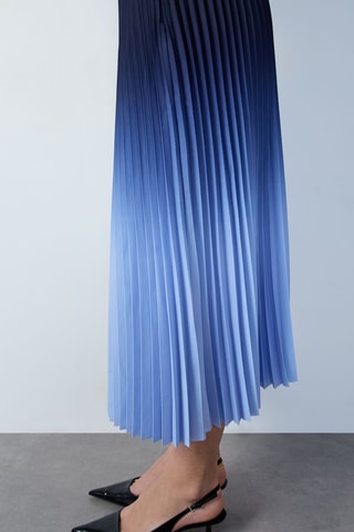 Jupe plissée dip and dye Essentiel - Bleu