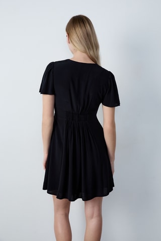 Robe chemise Capsule Fleurs - Noir