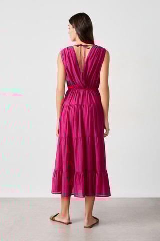 Robe volantée Vintage St Tropez - Fuchsia