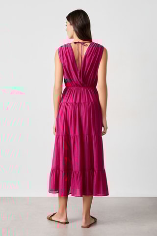 Robe volantée Vintage St Tropez - Fuchsia