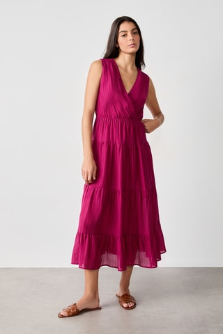 Robe volantée Vintage St Tropez - Fuchsia