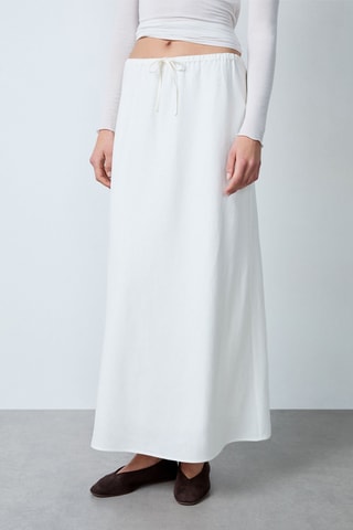 Jupe longue en lin Vintage St Tropez - Blanc