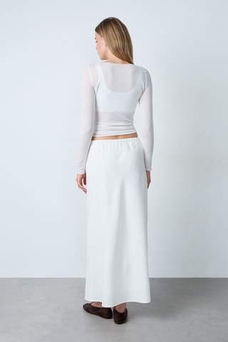 Jupe longue en lin Vintage St Tropez - Blanc