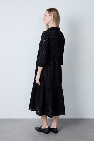 Robe midi en broderie anglaise Essentiel - Noir