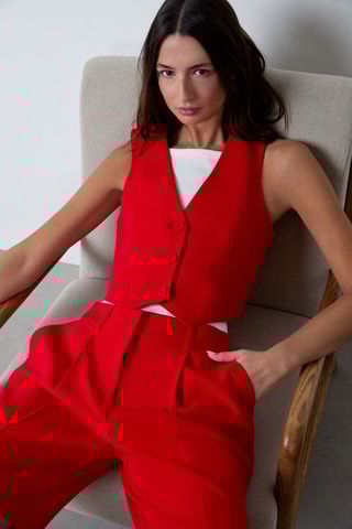 Veste sans manches On the guest liste - Rouge