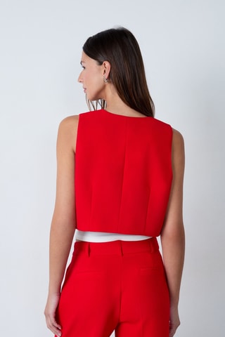 Veste sans manches On the guest liste - Rouge
