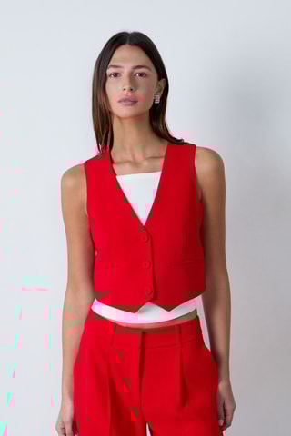 Veste sans manches On the guest liste - Rouge