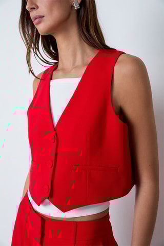 Veste sans manches On the guest liste - Rouge