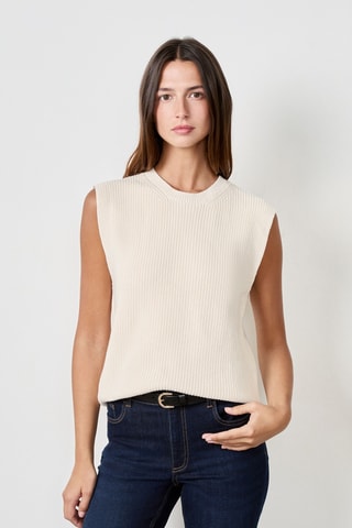 Pull sans manches Timeless Summer - Ecru