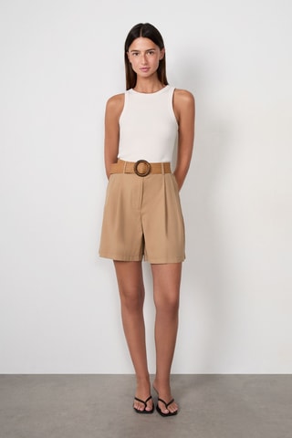Short taille haute Vintage St Tropez - Beige