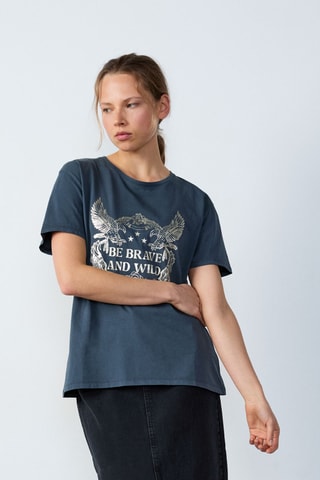 T-shirt Cowboy - Azul-petróleo