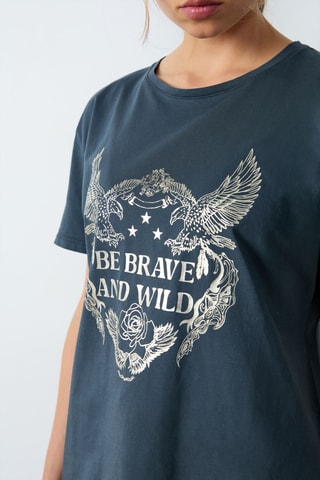 T-shirt Cowboy - Azul-petróleo