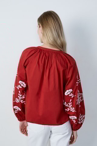 Blouse Afternoon Light - Rouge brique et blanc