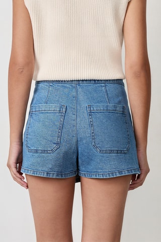 Jupe-short en jean French Girl Era - Bleu cobalt
