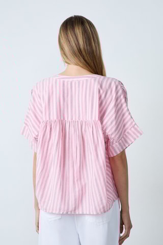 Blouse Vintage St Tropez - Rose et blanc
