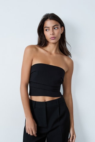 Crop top bustier On the guest liste - Noir