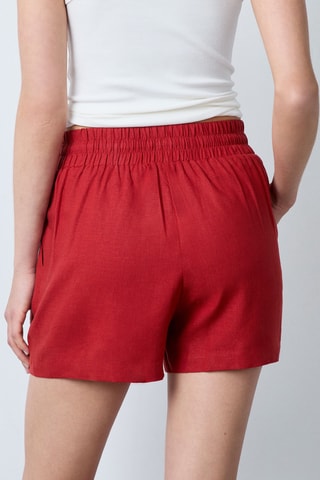 Short en lin Essentiel - Rouge