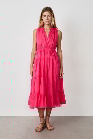 Robe midi Vintage St Tropze - Rose