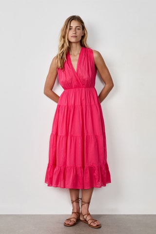 Robe midi Vintage St Tropze - Rose