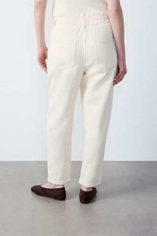 Pantalon taille haute Boulevard Beaumarchais - Blanc