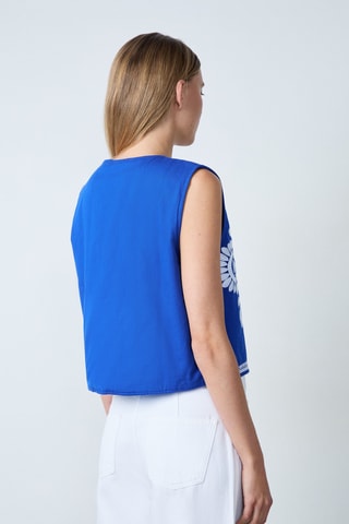 Gilet sans manches - Bleu électrique et blanc