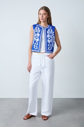 Gilet sans manches - Bleu électrique et blanc